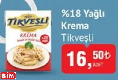TİKVEŞLİ %18 YAĞLI KREMA